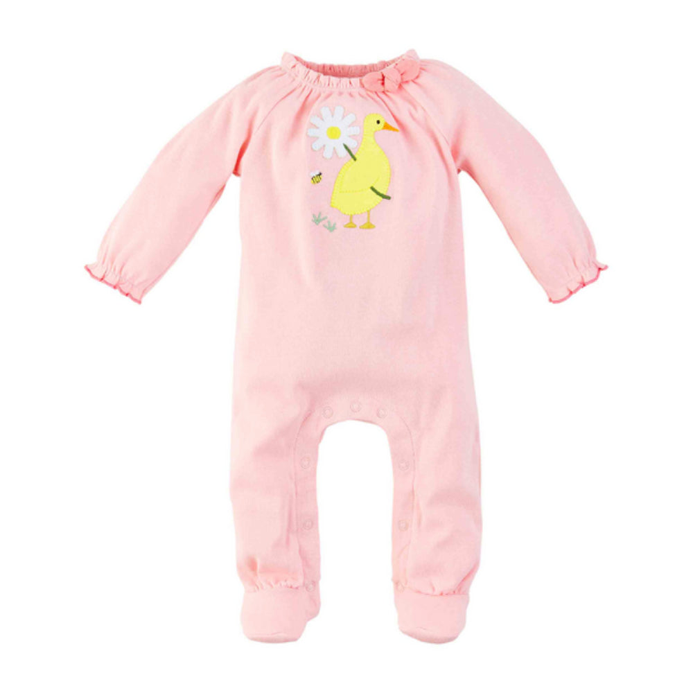Adorable Mud Pie Pink Cotton Duck Baby Footed Sleeper