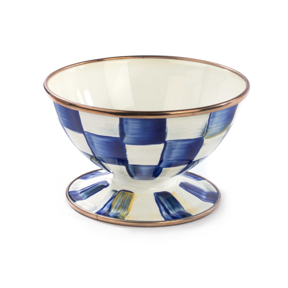 MacKenzie-Childs Exquisite Royal Check Enamel Ice Cream Serving Dish