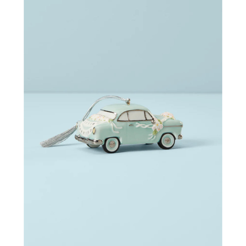 Lenox 2022 Vintage-Style Just Married Car Ornament for Wedding Celebration