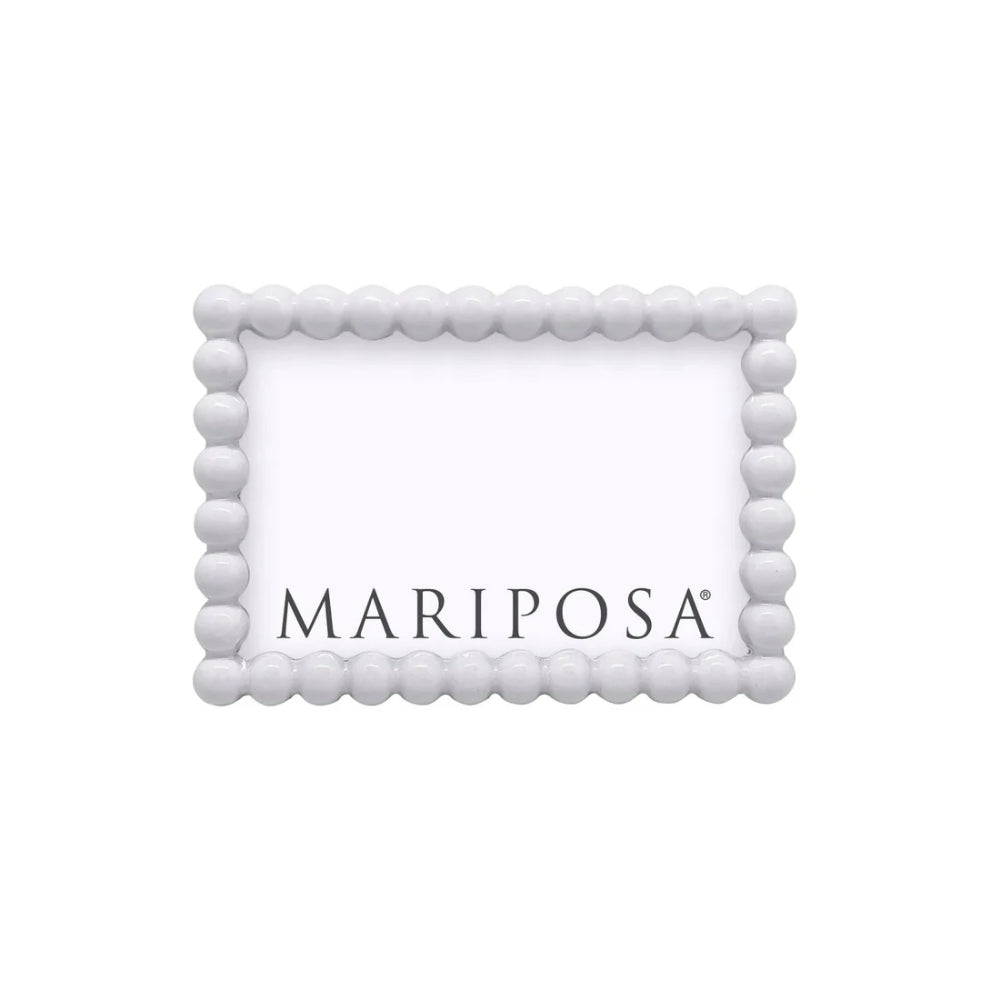 Mariposa Decorative Baubles White Picture Frame for 5x7 and 4x6 Photos