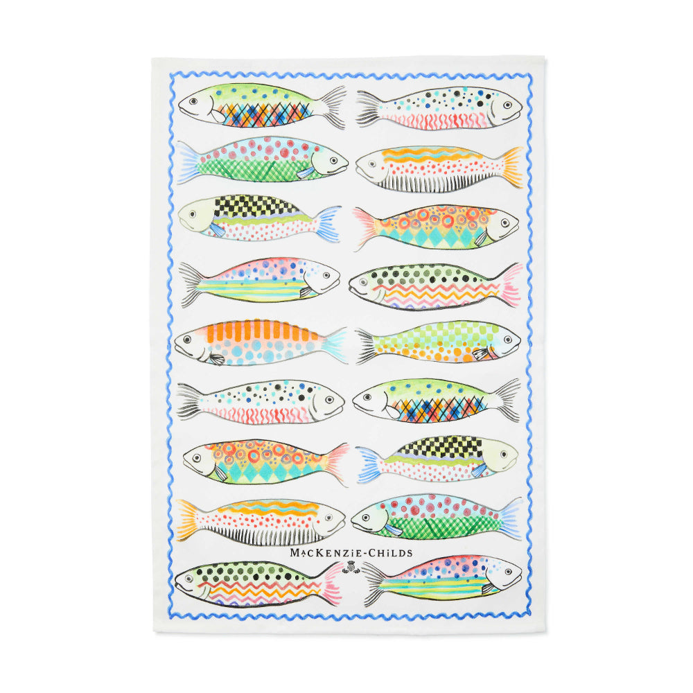 MacKenzie-Childs 100% Cotton Playful Fish Pattern Dish Towel