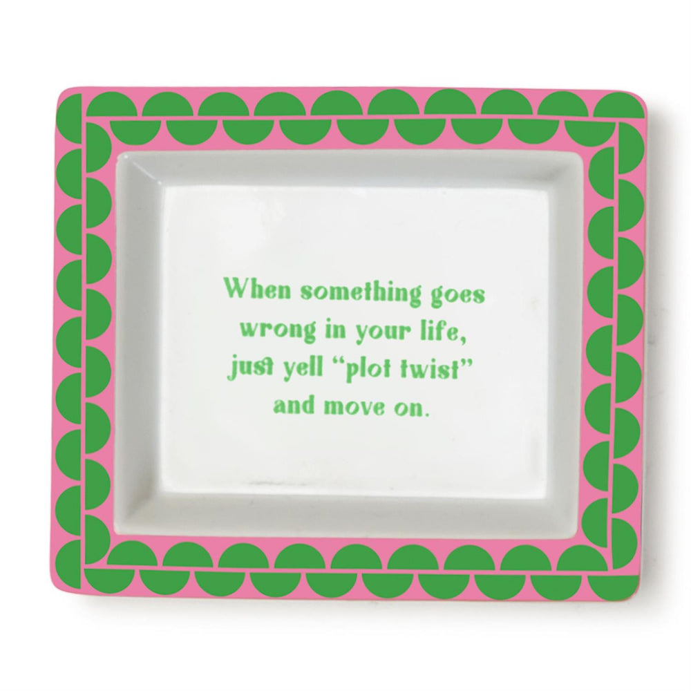 Two's Company Sassy Inspiring Phrase Desk Decorative Tray for Office or Home