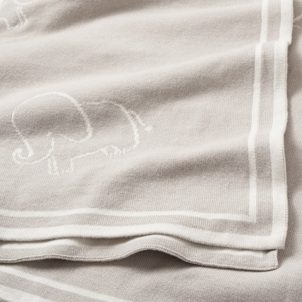 Luxurious 100% Cotton Elegant Baby Elephant Print Blanket