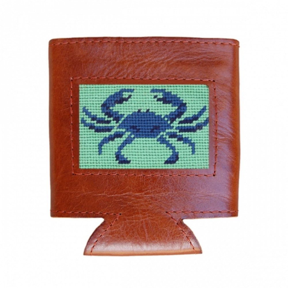 Smathers & Branson Needlepoint Can Cooler Featuring Blue Crab Design
