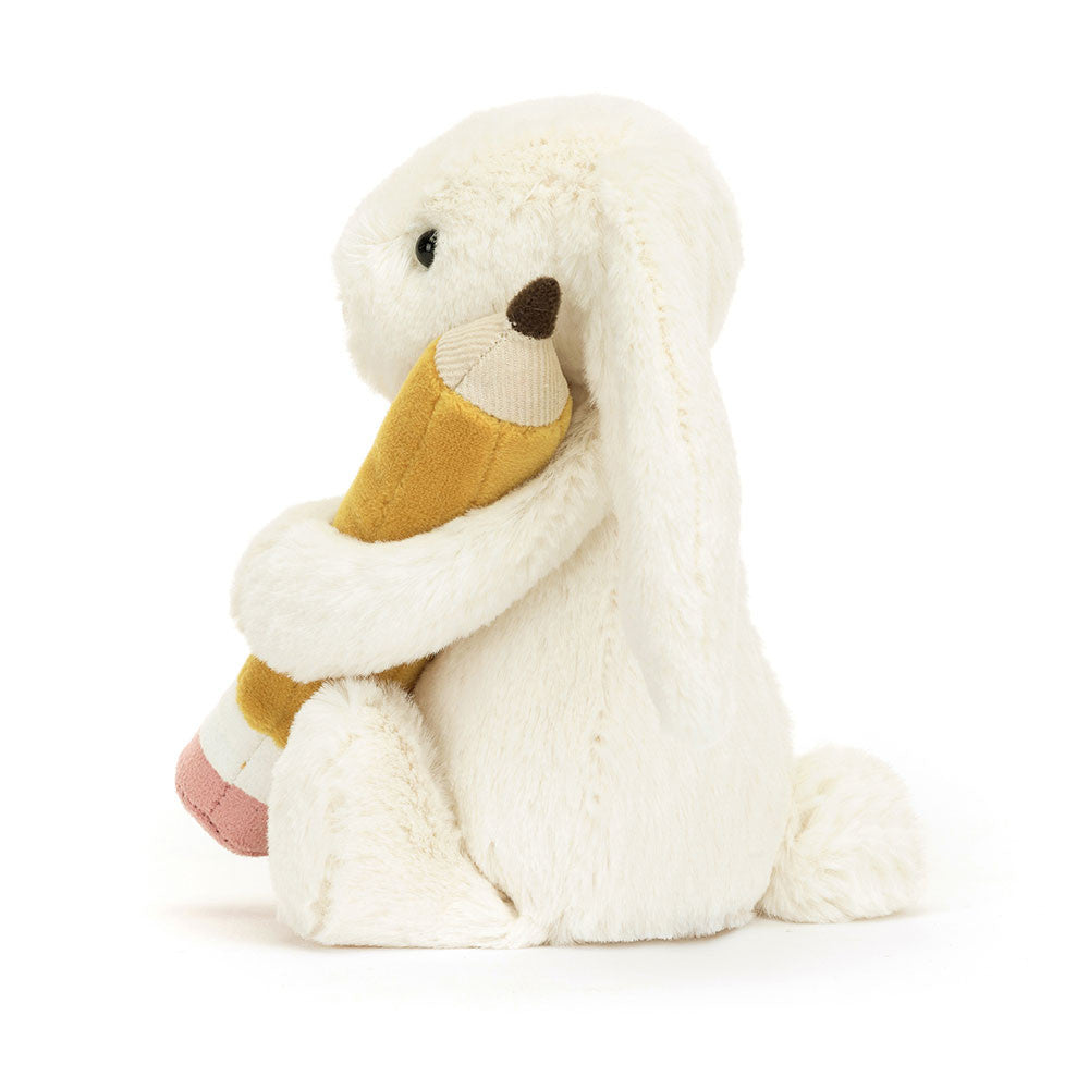 Adorable Jellycat Bashful Bunny Plush Toy with a Stylish Pencil
