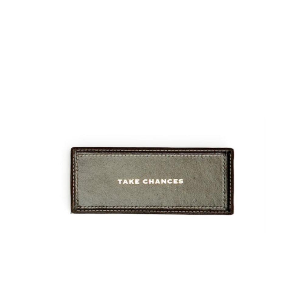 Two's Company High - Quality Genuine Recycled Leather Desk, Office, or Trinket Storage Tray with Elegant Gold Foil Accents