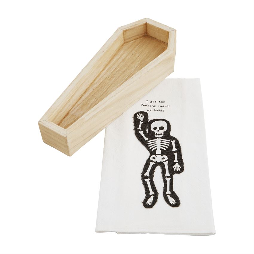 Mud Pie Coffin - Shaped Crack Tray and Dish Towel Gift Set