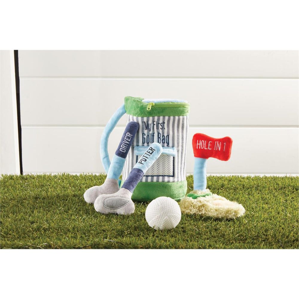 Mud Pie Soft Plush Golf Bag Set with Interactive Accessories