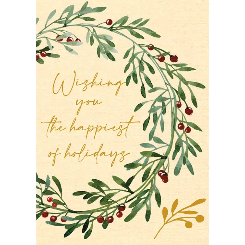 Simple and Elegant Wreath Design Holiday Greeting Card