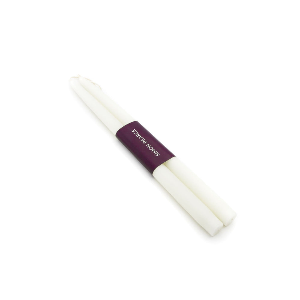 Simon Pearce Ivory Taper Candle Set of Two - Ideal for Table Decor