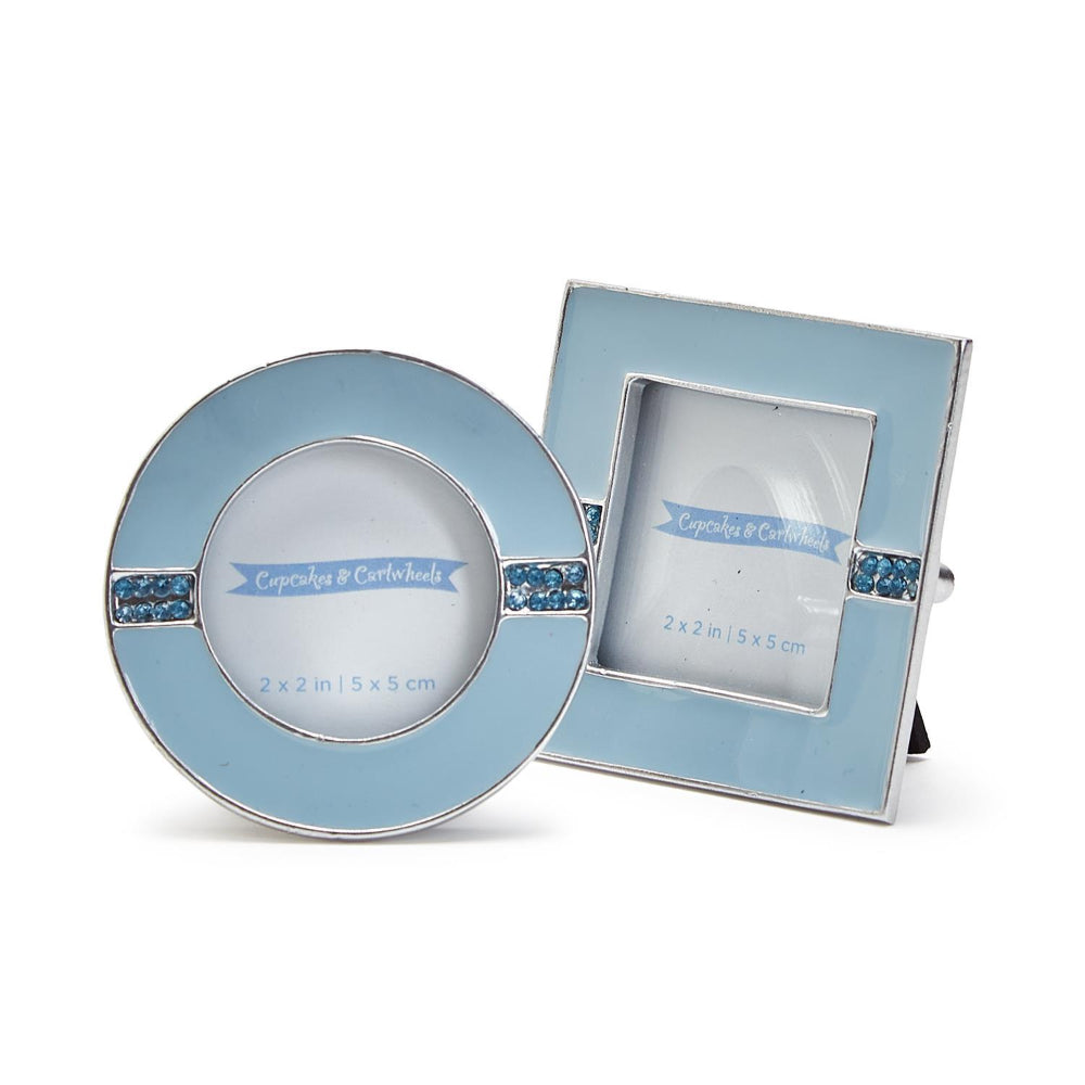 Two's Company Enamel and Jewel-Adorned 2x2 Photo Frames for Elegant Display