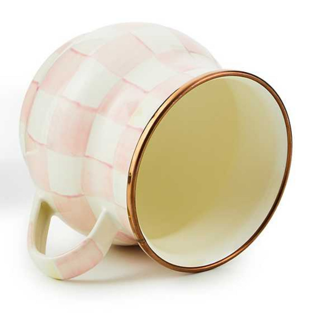 MacKenzie-Childs Hand-Painted Rosy Check Enamel Mug for Hot Drinks