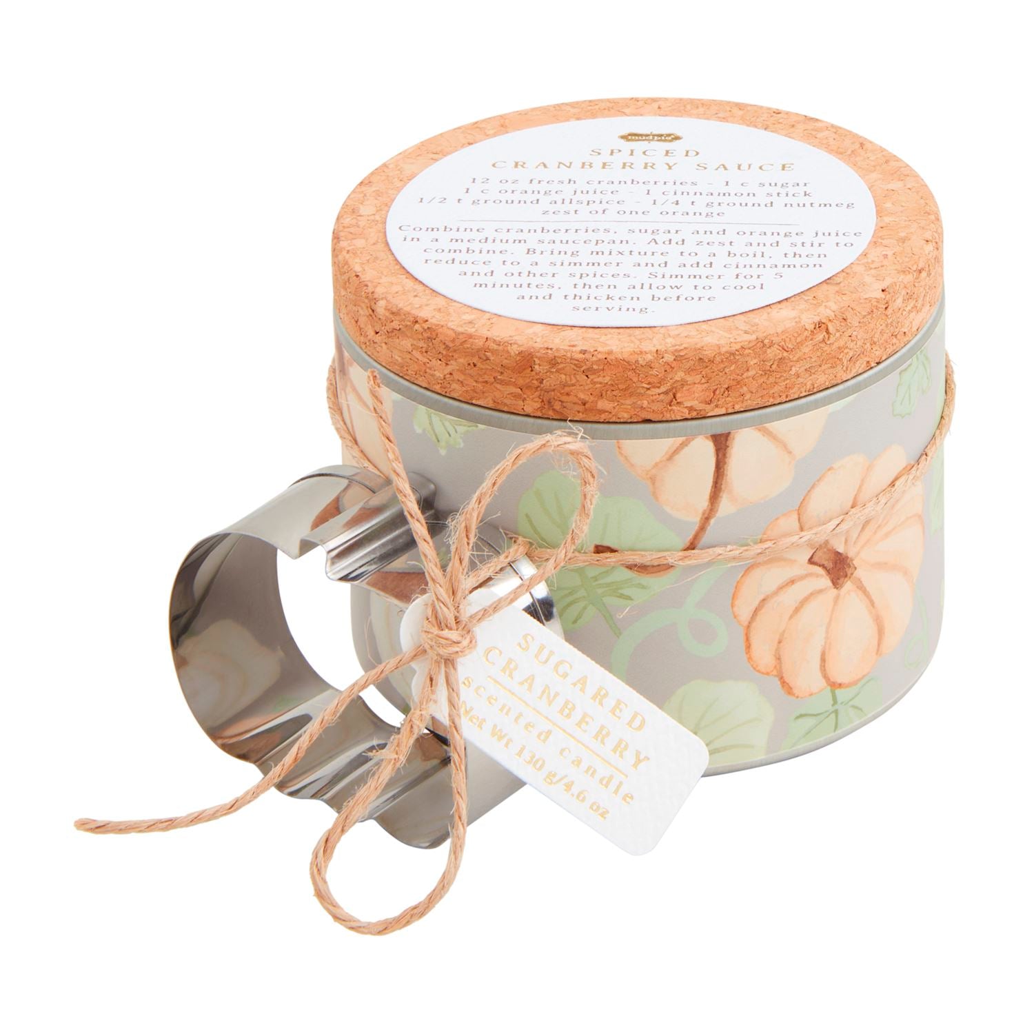 Mud Pie Decorative Gray Pumpkin - Shaped Recipe - Inspired Scented Candle