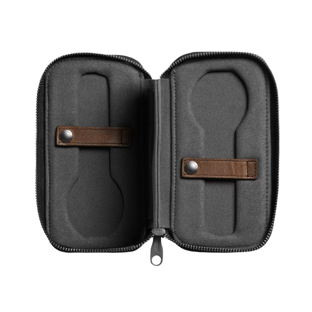 Shinola Medium Brown Navigator Leather Travel Watch Case for Luxury Timepieces