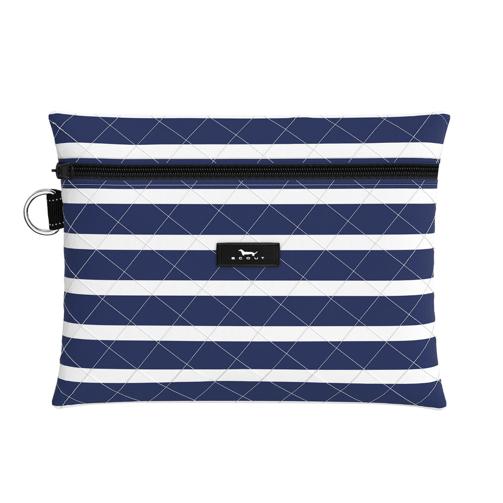 Scout Plus One Travel Tote Bag with Zipper Pouch - Nantucket Navy Color
