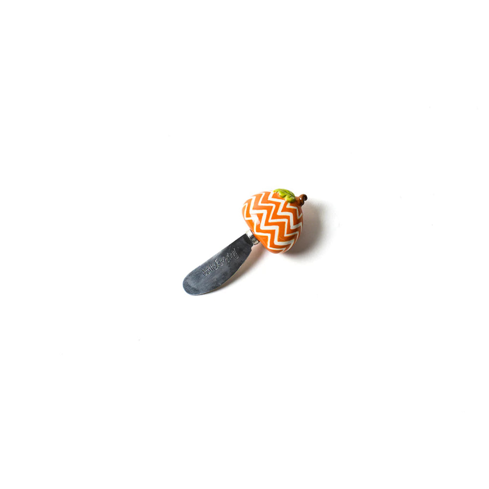 Joyful All - Occasion Chevron - Designed Pumpkin - Shaped Appetizer Spreader for Charcuterie Boards