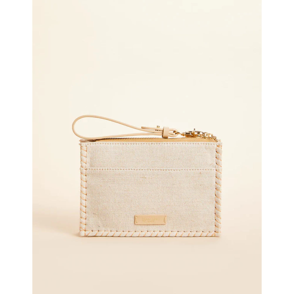 Sophie Raffia Wristlet in Calm Waters - Luxurious Cotton & Jute Blend
