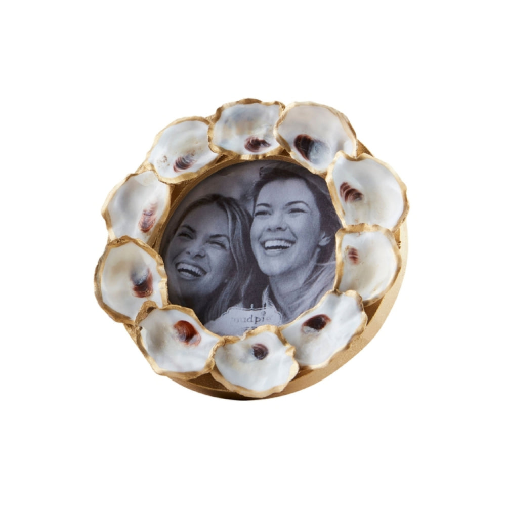 Mud Pie Mini Decorative Gold Oyster-Shaped Photo Frame