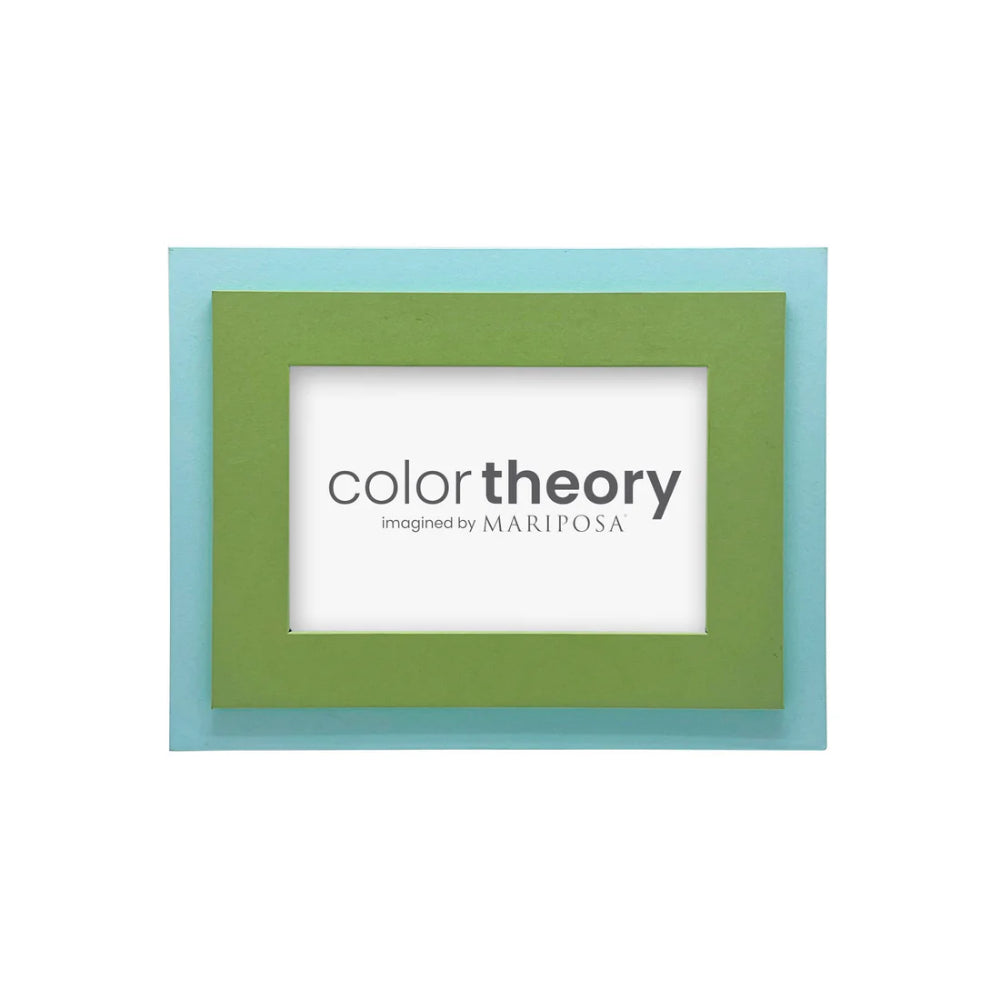 Mariposa Tiered Picture Frame in Enchanting Meadow Green and Sky Blue with 4x6 Size