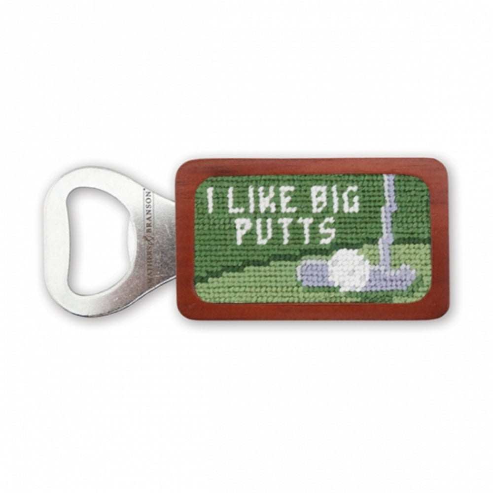 Smathers & Branson Needlepoint Big Putts Bottle Opener with Chestnut Wood Handle