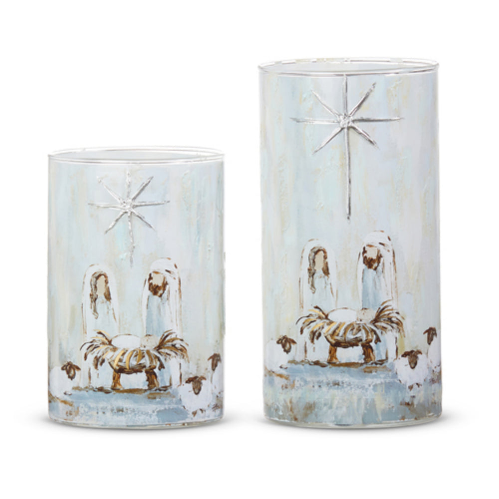 Raz Imports Decorative Holy Family Glass Container for Seasonal Decor