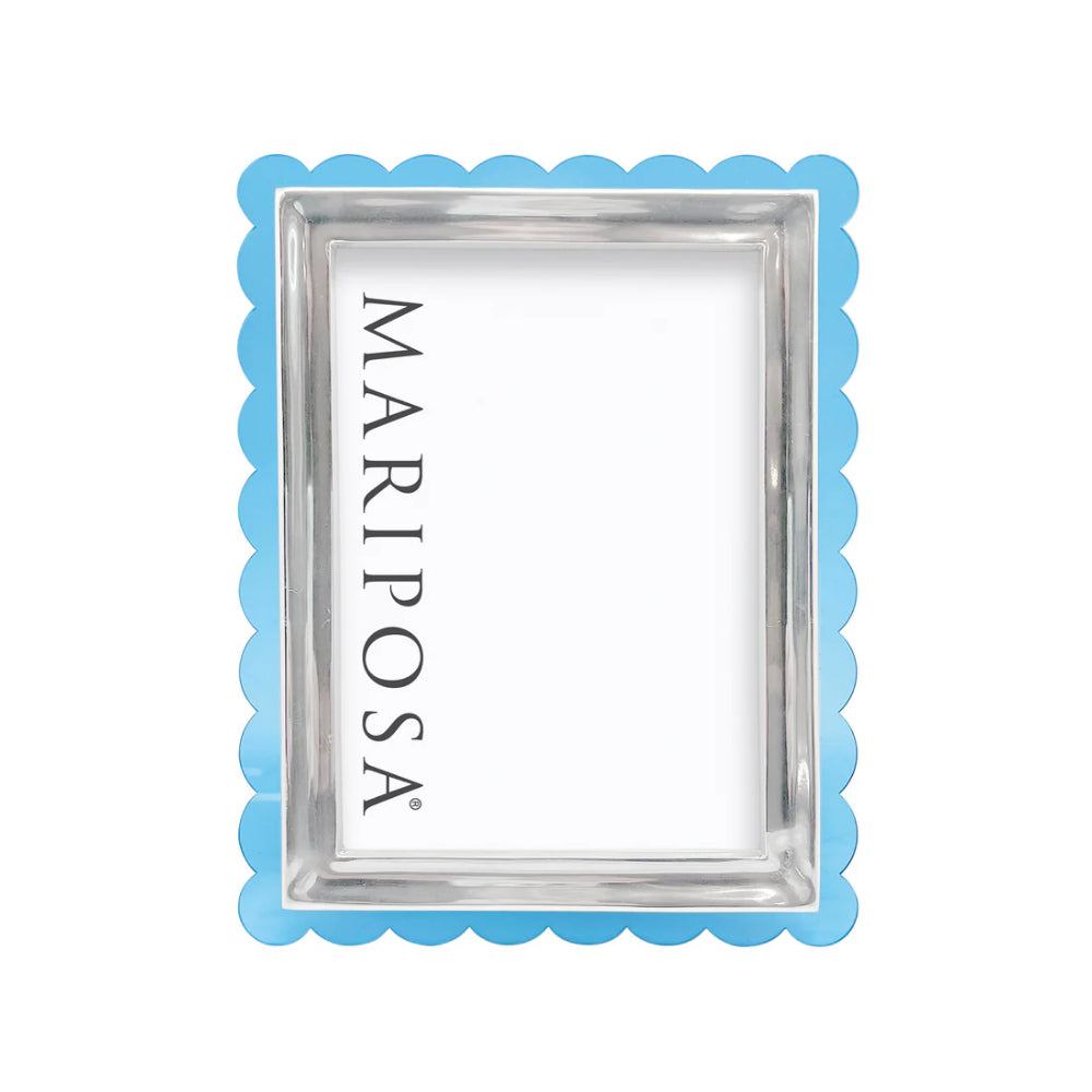 Stylish Light Blue Acrylic Scalloped Picture Frame for 5x7 & 4x6 Photos