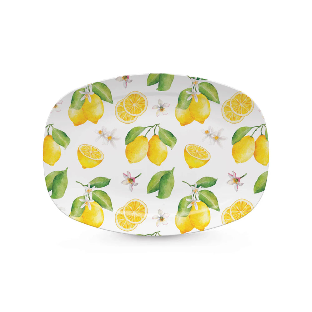 Exquisite Mariposa Platter with Lemons and Blossoms Design
