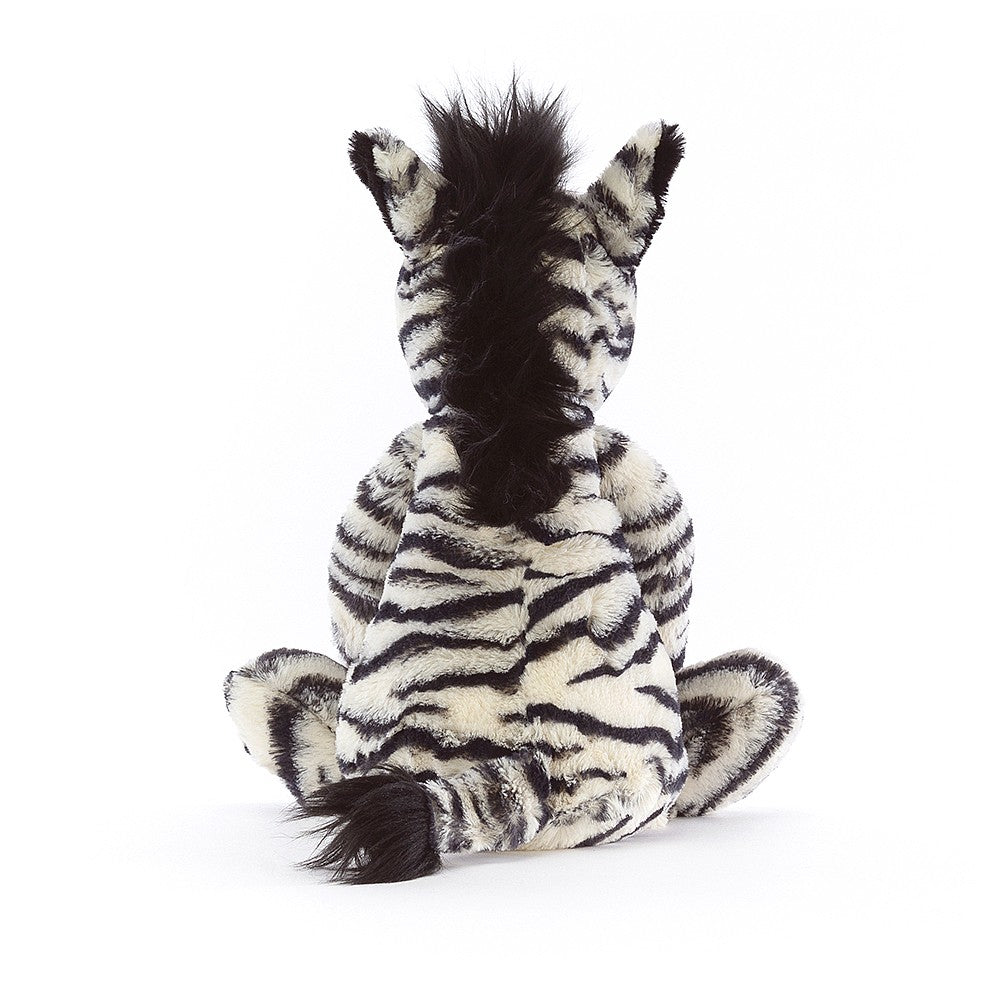 Medium-sized Jellycat Bashful Zebra with Silky Mane