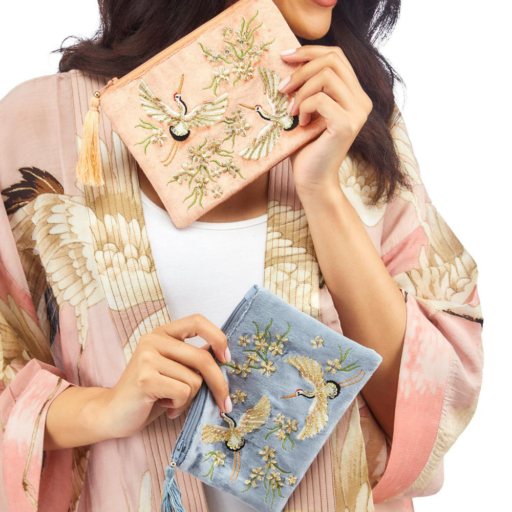 Two's Company Stylish Heron-Embellished Individual Pouch and Box Set
