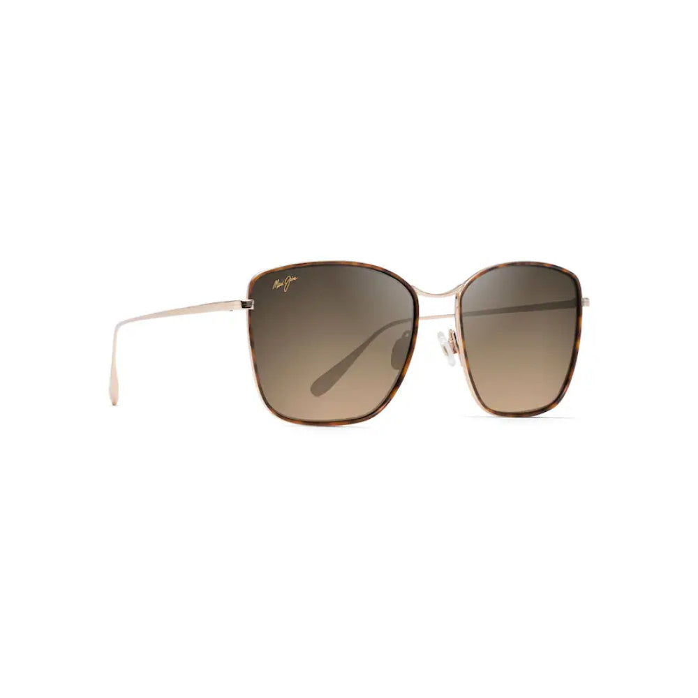 Stylish Maui Jim Tiger Lily Fashion Sunglasses in Dark Tortoise Frame with Gold Accents