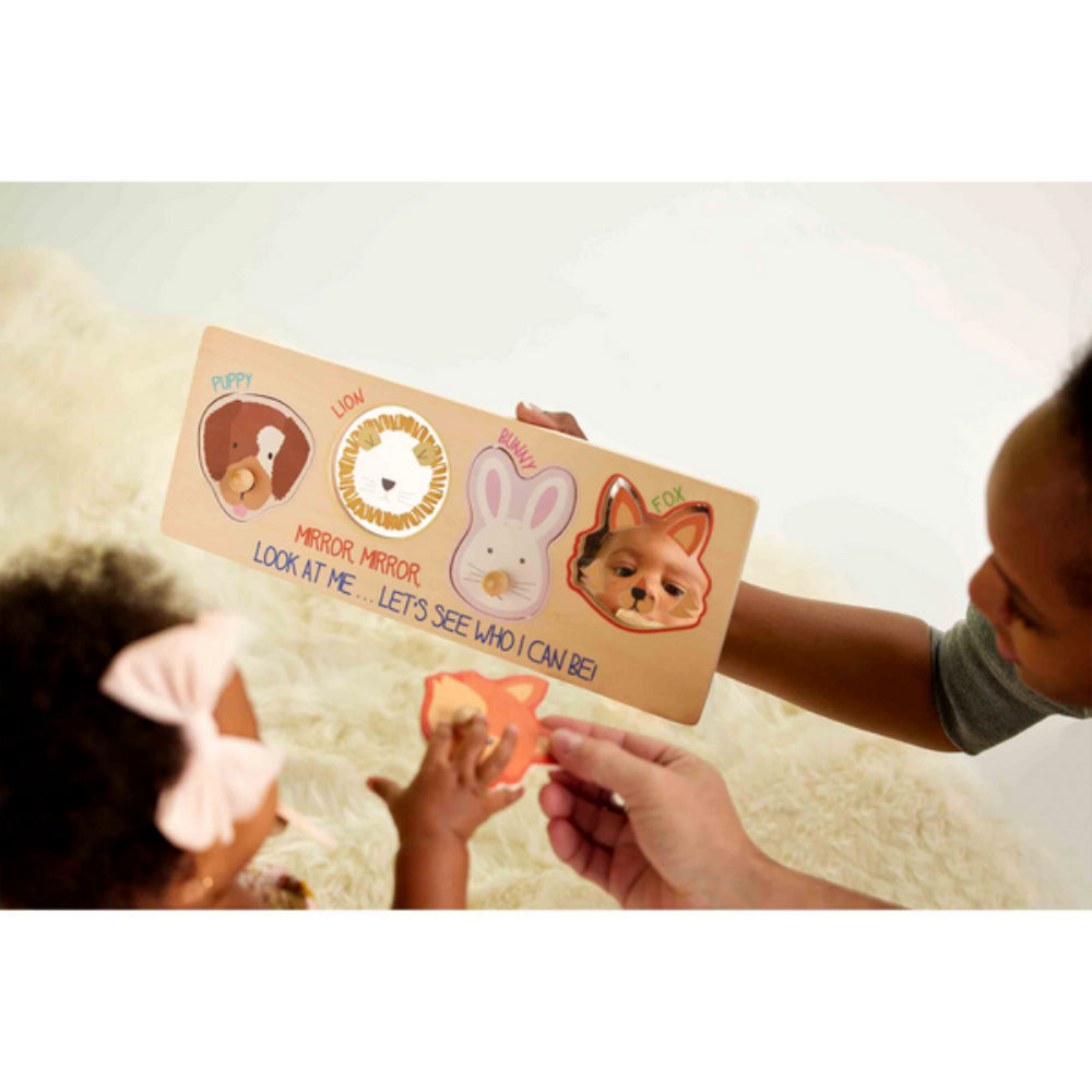 Mud Pie Interactive Wooden Peek - A - Boo Filter Puzzle for Babies