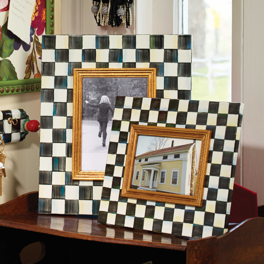 MacKenzie-Childs Exquisite Courtly Check Pattern Enamel Picture Frame