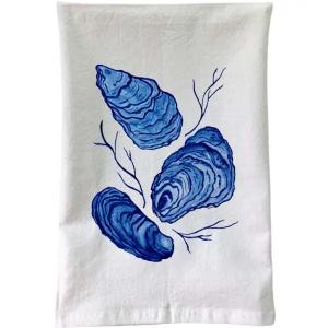 High - Quality Blue Oysters Decorative 100% Cotton Flour Sack Kitchen Towel