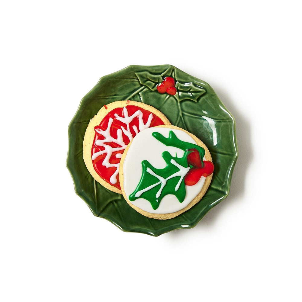 Individually Sold Sturdy Stoneware Holly Berry Tidbit Plates