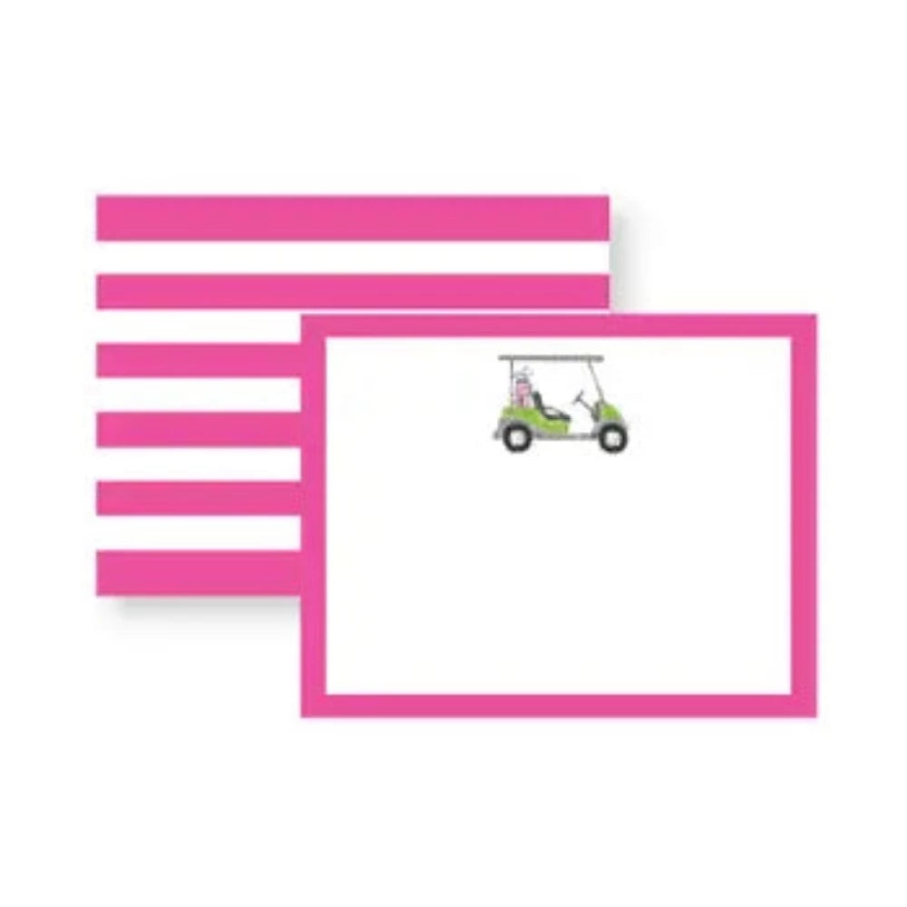 High - Quality Double - Sided Printed Golf Cart Flat Notecards (10 Cards with Envelopes)