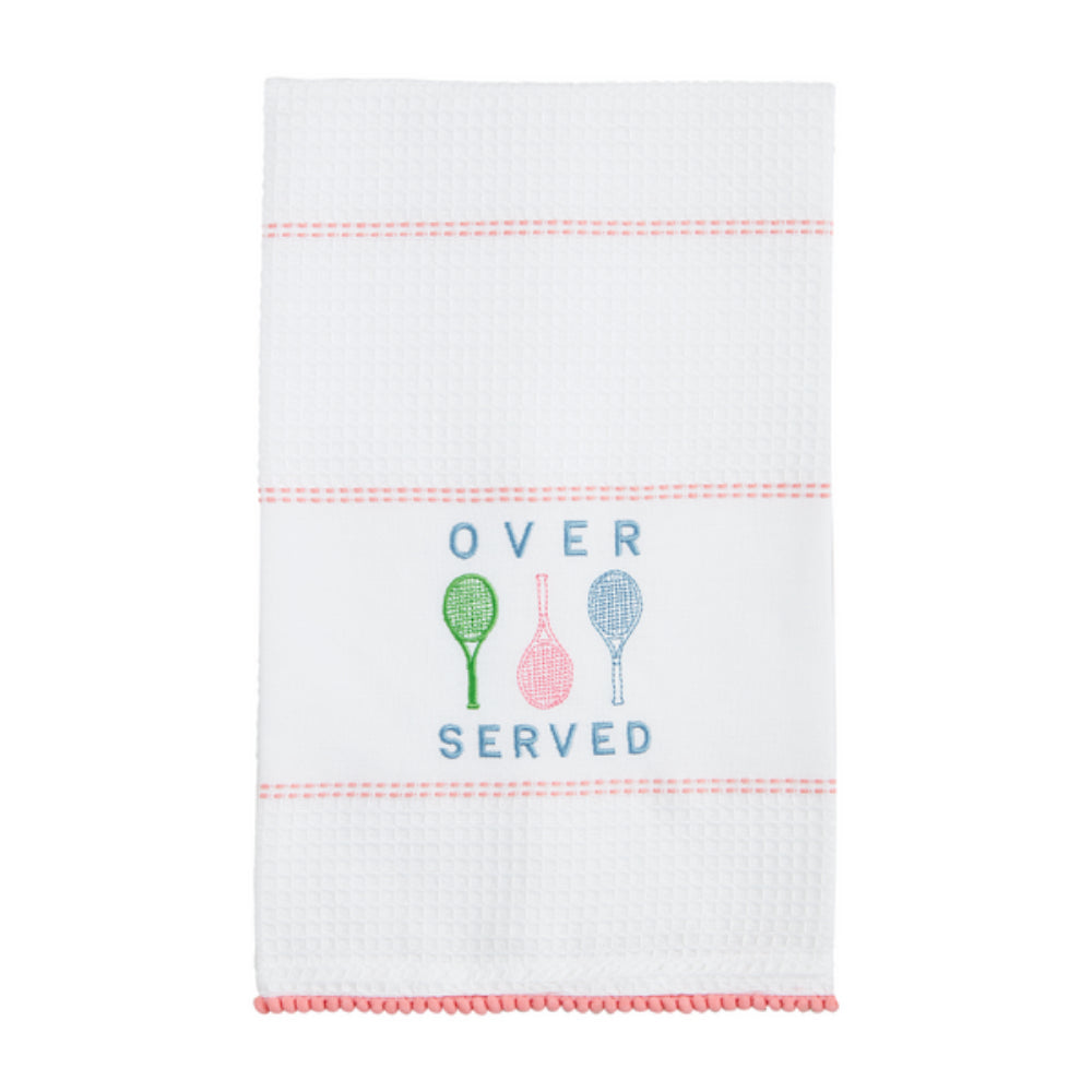Mud Pie 100% Cotton Embroidered Tennis Waffle Weave Towels