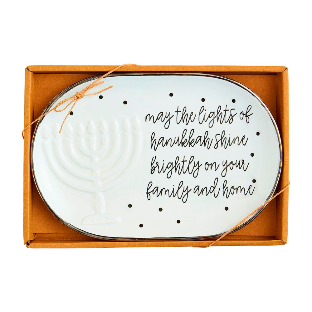 Mud Pie Decorative Hanukkah Sentiment Ceramic Plate for Festive Occasions