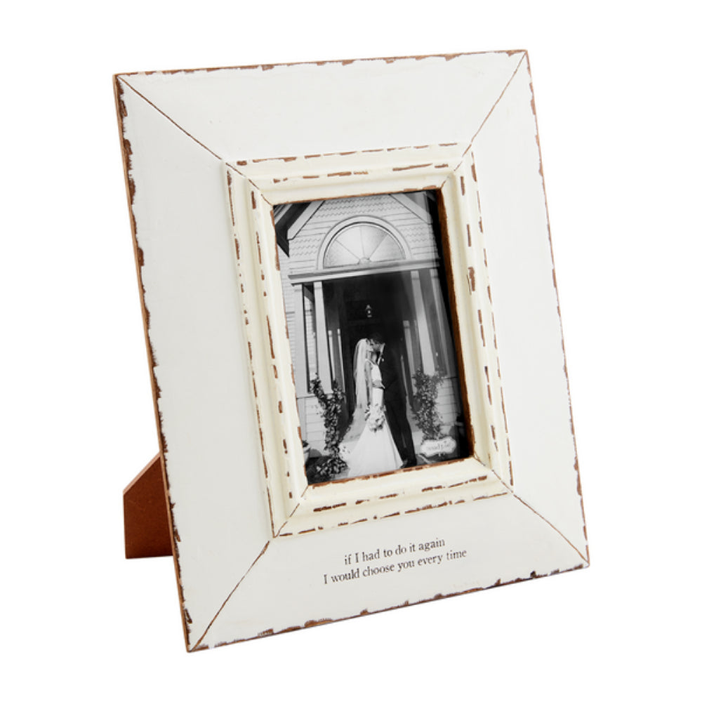 Mud Pie Distressed 5x7 Mango Wood Frame for Cherished Memories