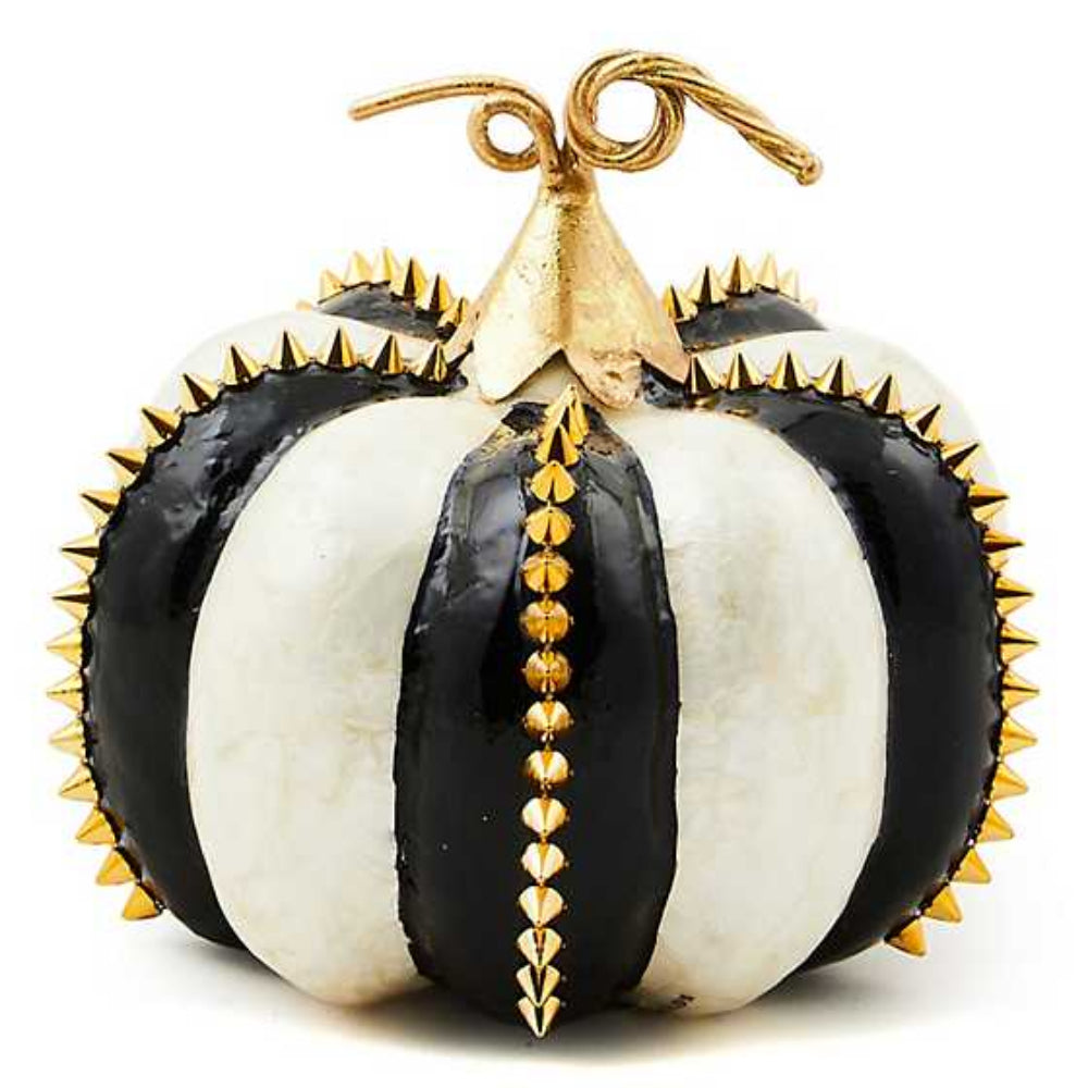 MacKenzie-Childs Decorative Haunted House Themed Gold Spiked Capiz Shell Pumpkin Ornament