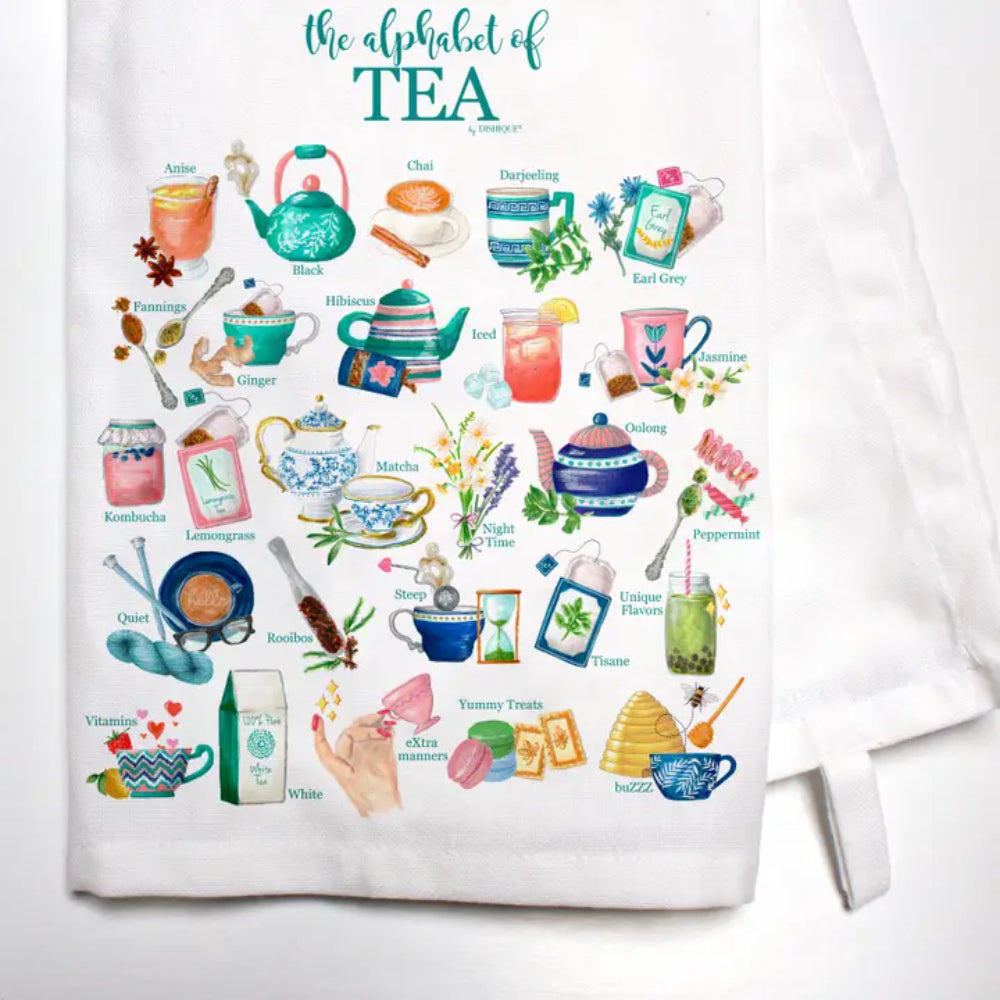 Dishique Tea Alphabet Decorative Bar Dish Towel for Kitchen Use