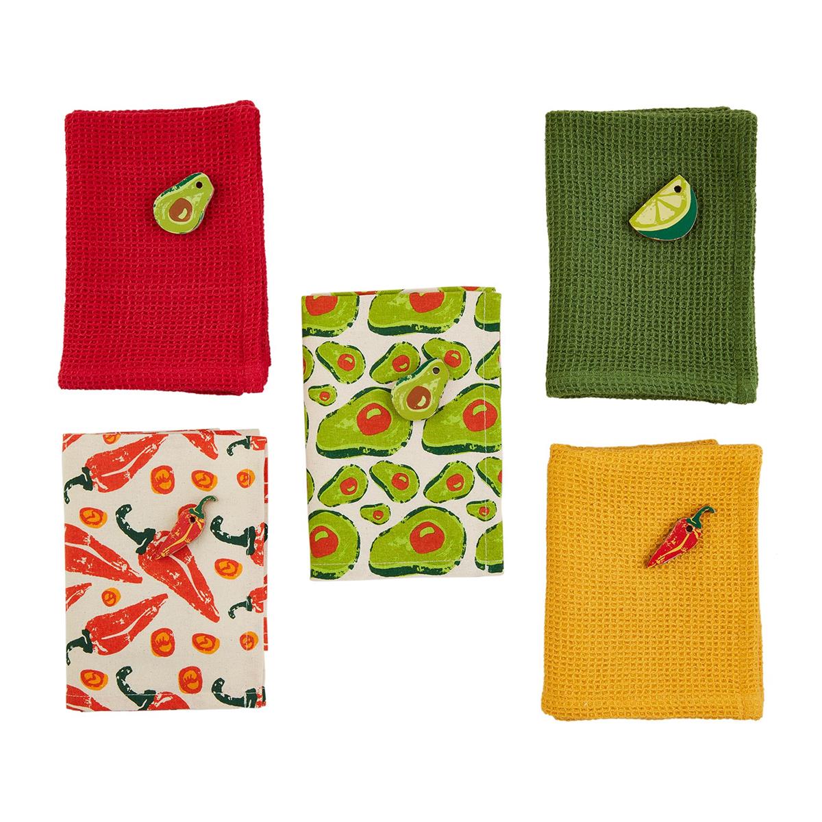 Mud Pie Fiesta Hand Towels for Kitchen and Bathroom Use