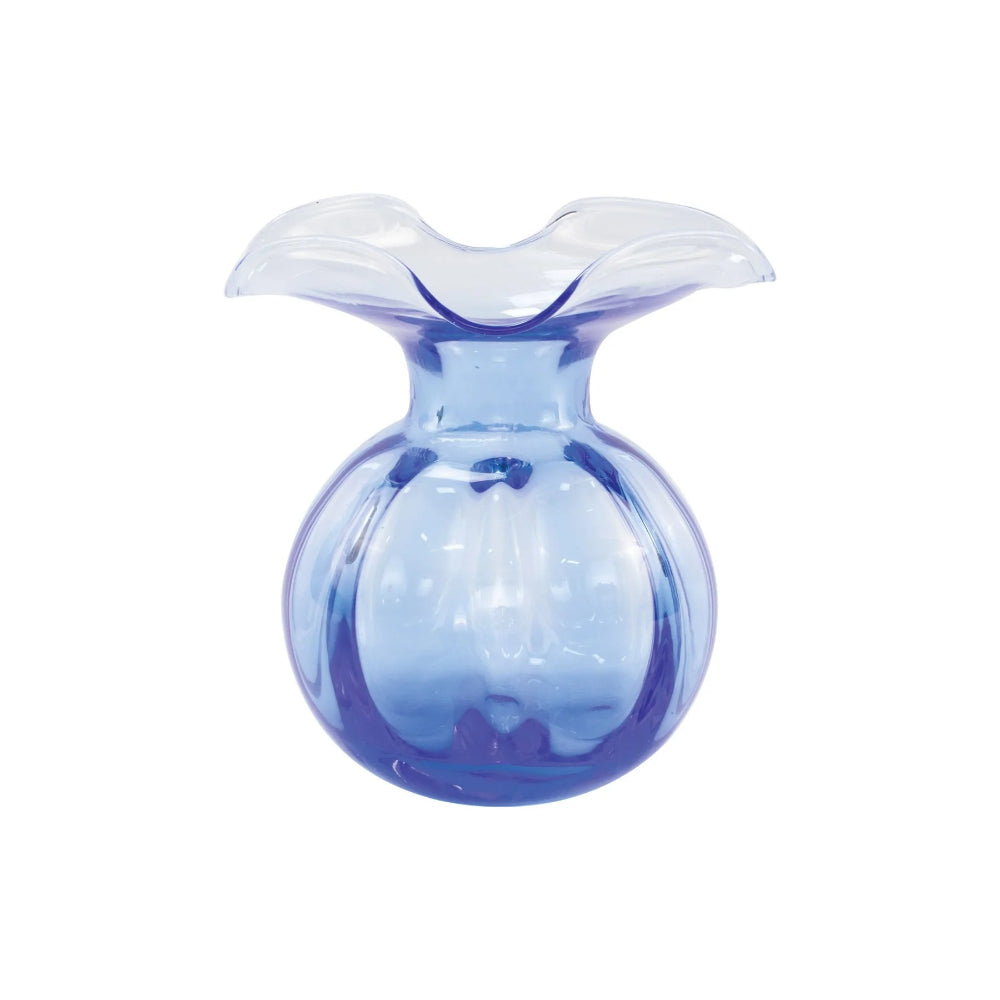 Vietri Handmade Cobalt Blue Hibiscus Glass Bud Vase for Decor