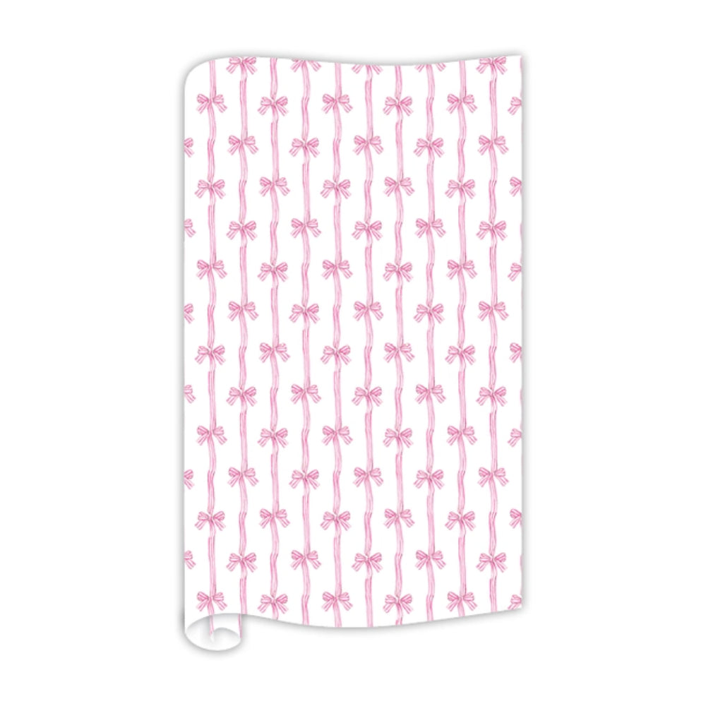 RosanneBeck Hand - painted Wrapping Paper with Pink Bow and Stripe Design