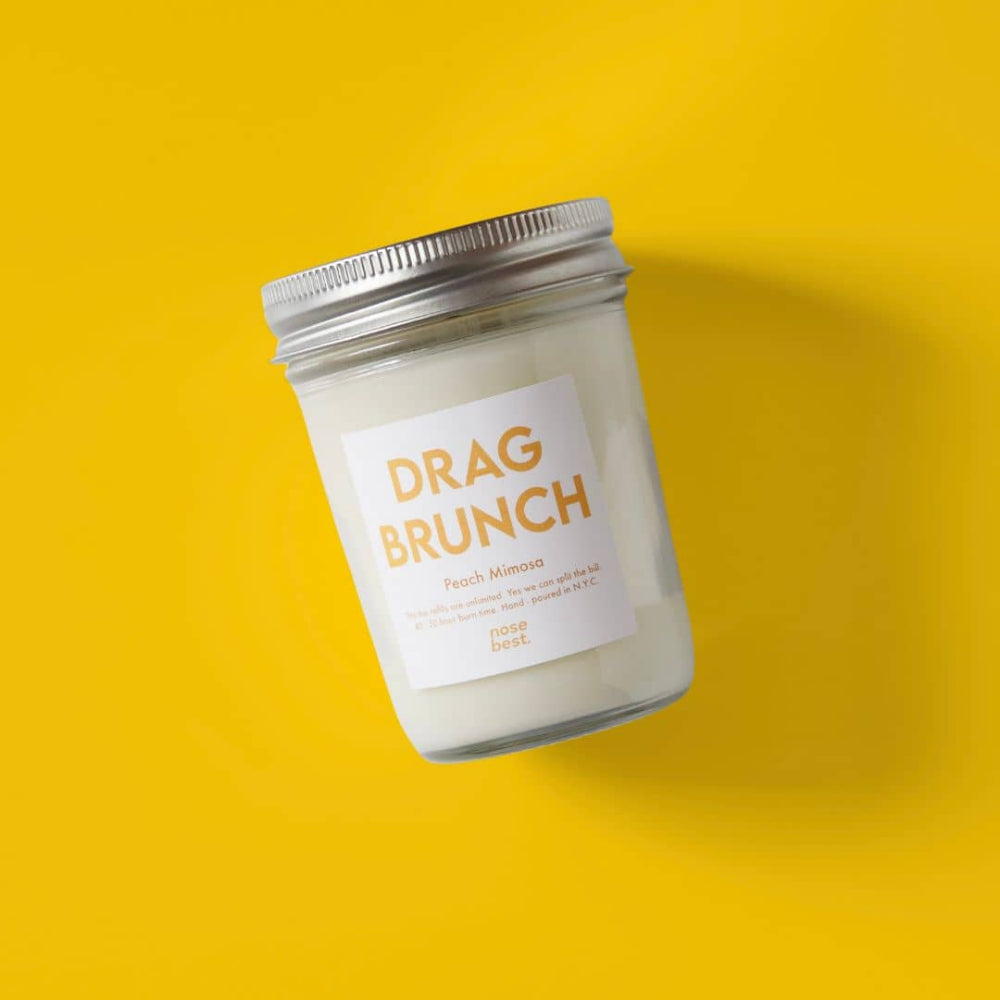 8oz Drag Brunch Soy Candle with Peach Mimosa Fragrance
