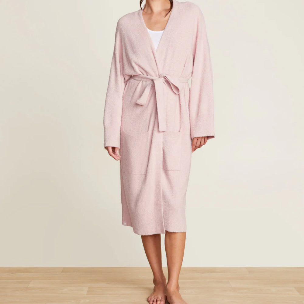 Barefoot Dreams CozyChic Lite® Dusty Rose/White Barbie™ Kimono Robe