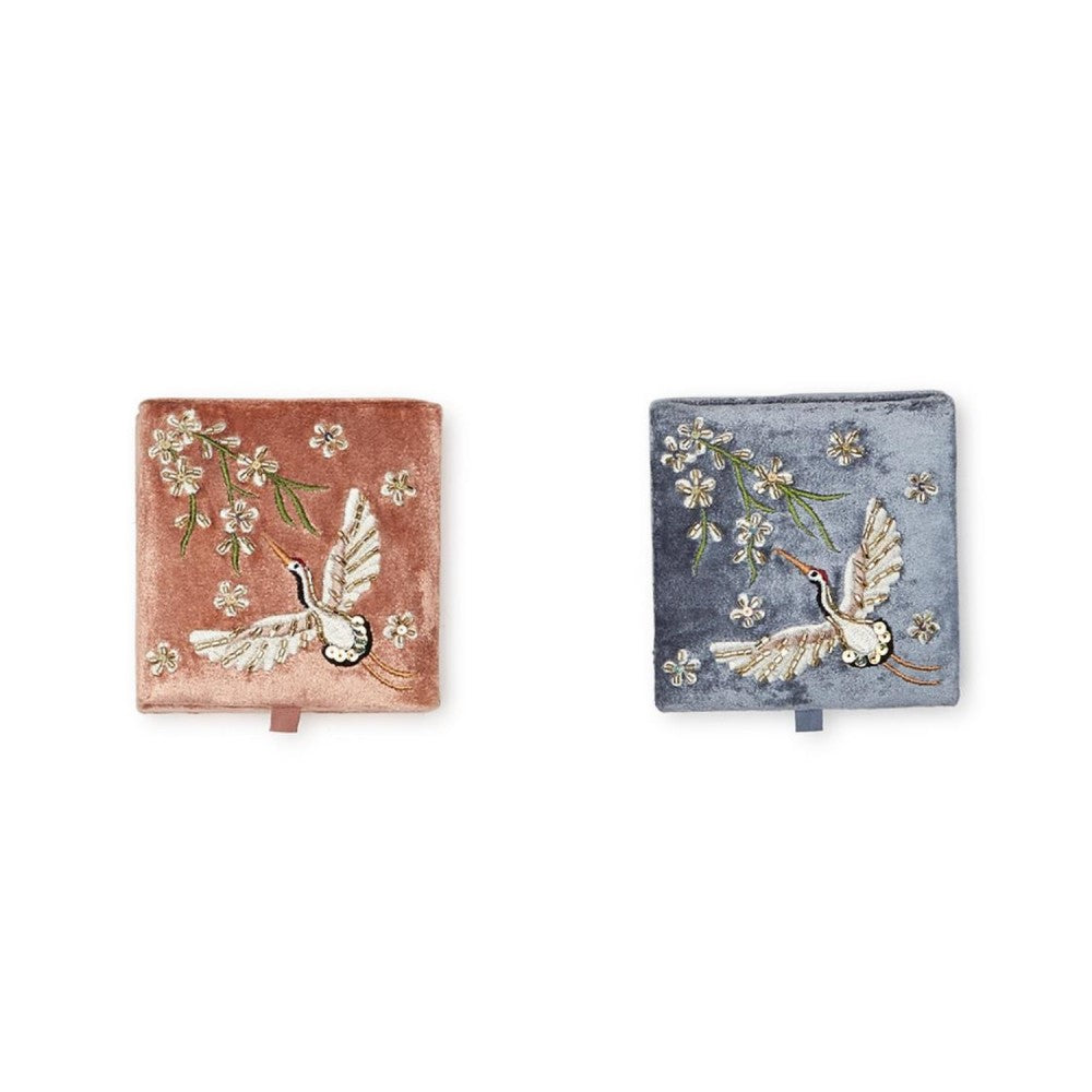 Two's Company Stylish Heron-Embellished Individual Pouch and Box Set