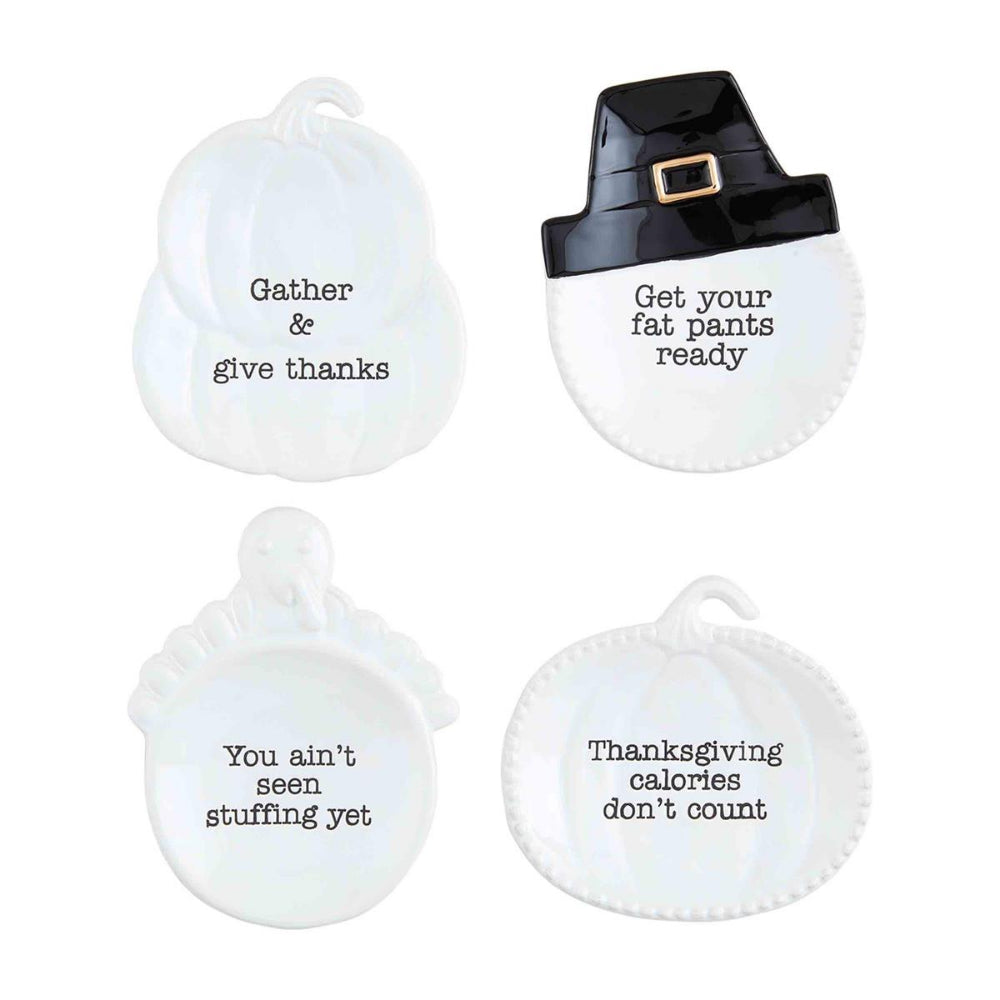 Mud Pie Hand - painted Ceramic Thanksgiving Tidbit Dishes for Festive Occasions