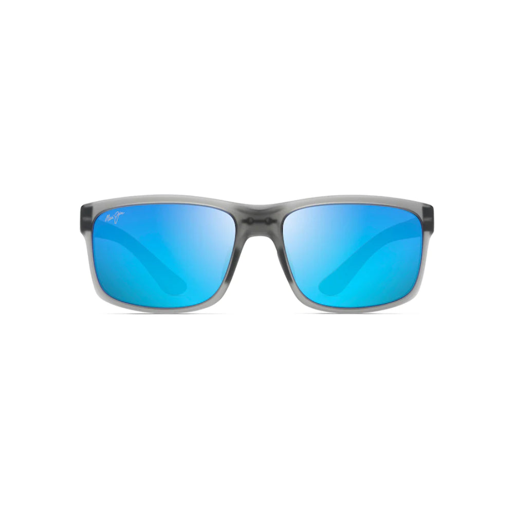 Maui Jim Pokowai Arch Blue Hawaii Lens Translucent Matte Grey Rectangular Polarized Sunglasses