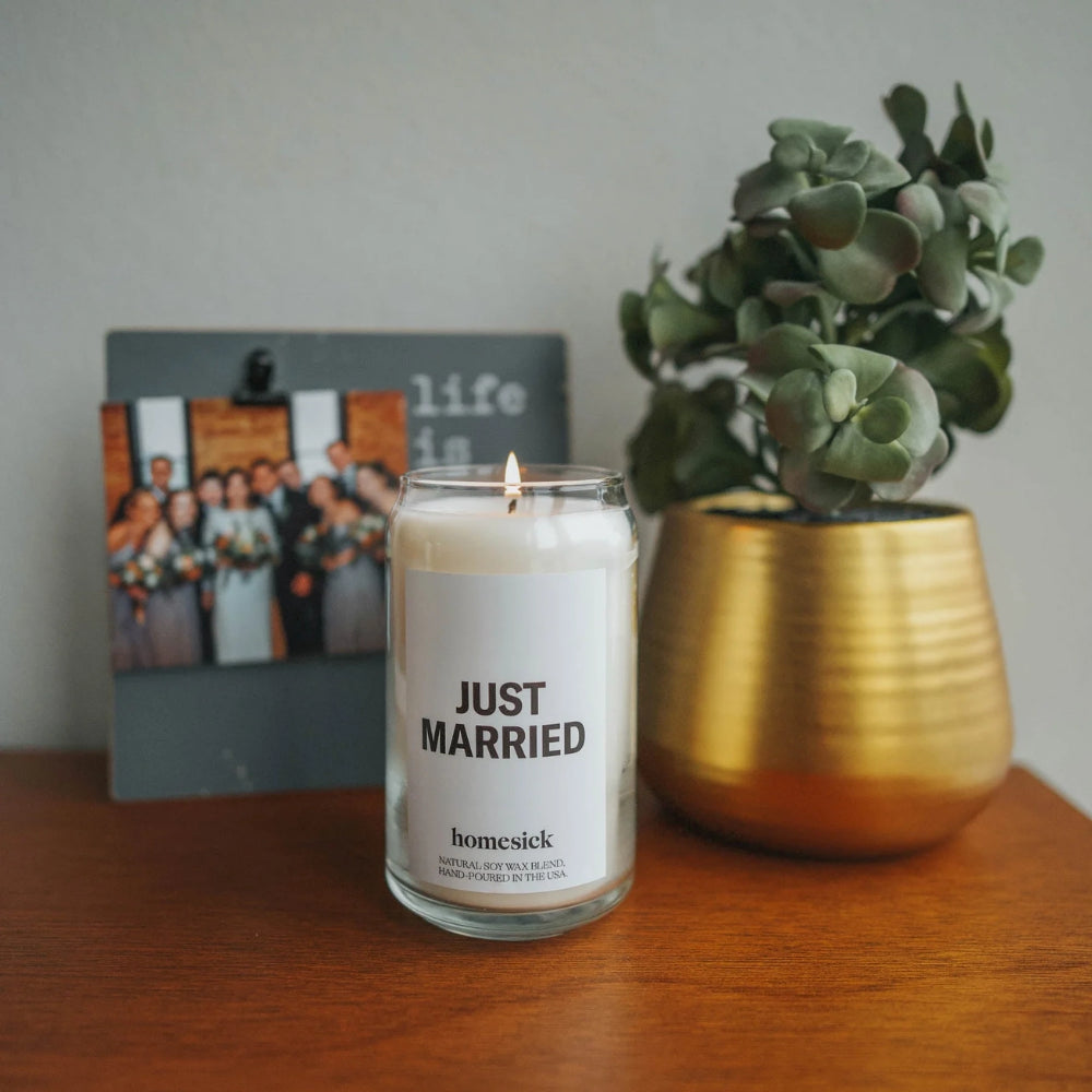 Homesick Just Married Premium Scented Soy Candle with 60 - 80 Hour Burn
