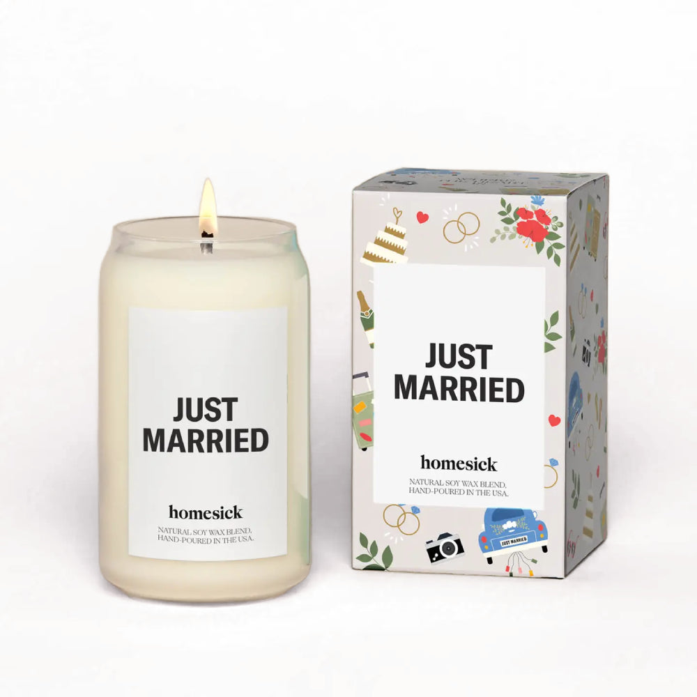 Homesick Just Married Premium Scented Soy Candle with 60 - 80 Hour Burn